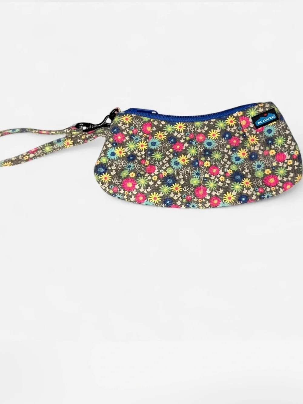 Kavu Floral Wristlet in Blue, Pink, Yellow
